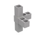 L TYPE 4 WAY CONNECTOR 20x20 / GRAY